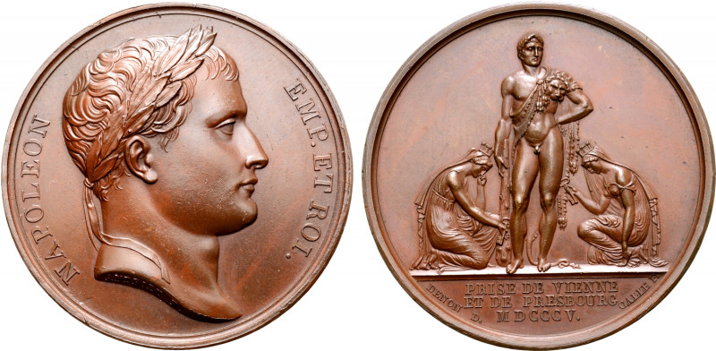 France, First Empire. Napoléon I Æ Medal. Commemorating the occupation of Vienna...