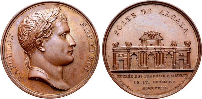 France, First Empire. Napoléon I Æ Medal. Commemorating the entry of the French ...