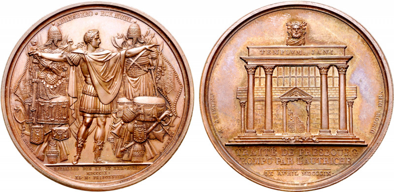 France, First Empire. Napoléon I Æ Medal. Commemorating Austria's violation of t...