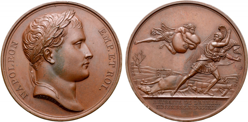 France, First Empire. Napoléon I Æ Medal. Commemorating the retreat of the Frenc...