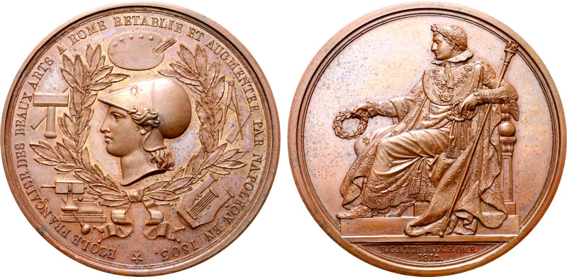 France, First Empire. Napoléon I Æ Medal. Commemorating the founding of the Écol...