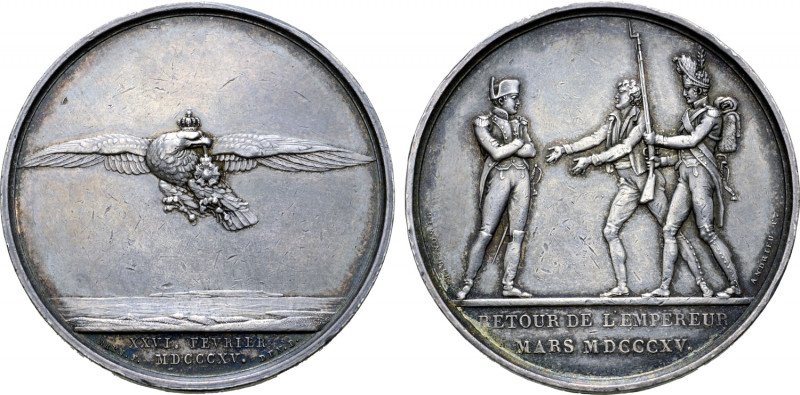 France, The Hundred Days. Napoléon I AR Medal. Commemorating the return of Napol...