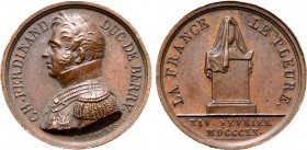 France, Kingdom (restored), temp. Louis XVIII Æ Medal. Mourning the death of Charles Ferdinand, Duke of Berry. Dated 14 February 1820. Dies by Depauli...