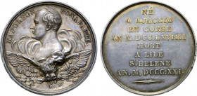 France, Kingdom (restored), temp. Louis XVIII. Napoléon I AR Medal. Commemorating the death of Napoléon on St. Helena. Dated 1821. NAPOLÉON BONAPARTE....