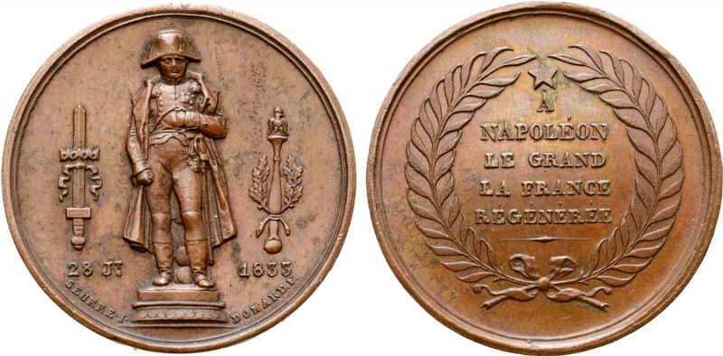 France, Kingdom (restored), temp. Louis Philippe I. Napoléon I Æ Medal. Commemor...