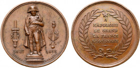 France, Kingdom (restored), temp. Louis Philippe I. Napoléon I Æ Medal. Commemorating the restoration of the Vendôme Column. Dated 28 July 1833. Dies ...