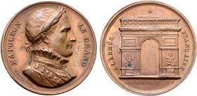 France, Kingdom (restored), temp. Louis Philippe I. Napoléon I Æ Medal. Commemorating the completion of the Arc de Triomphe. 1836. Dies by Montagny. N...