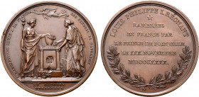 France, Kingdom (restored), temp. Louis Philippe I. Napoléon I Æ Medal. Commemorating the release of Napoléon's remains by England and their return to...