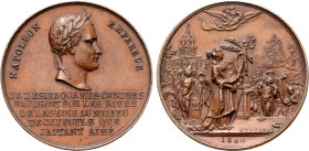 France, Kingdom (restored), temp. Louis Philippe I. Napoléon I Æ Medal. Commemorating the transfer of Napoléon's remains to the Invalides. Dated 1840....