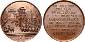 France, Kingdom (restored), temp. Louis Philippe I. Napoléon I Æ Medal. Commemorating Napoléon's funeral. Dually dated 10 June and 15 December 1840. D...