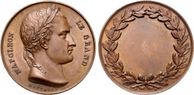 France, Kingdom (restored), temp. Louis Philippe I. Napoléon I Æ Medal. Circa 1845. Dies by Montagny. NAPOLEON LE GRAND, laureate head to right; MONTA...