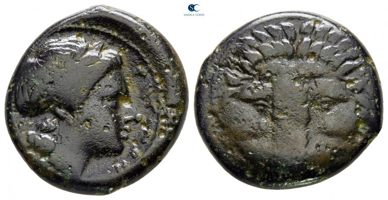 Bruttium. Rhegion circa 351-280 BC. 
Bronze Æ

20 mm, 6,27 g



nearly ve...