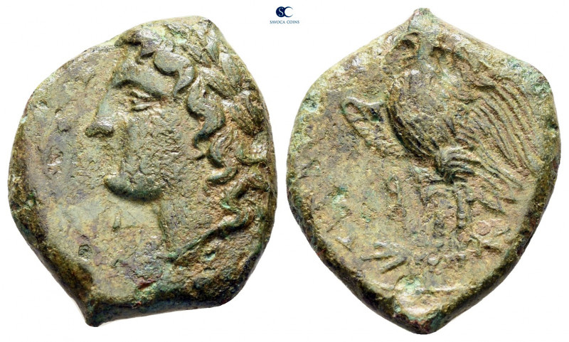 Sicily. Syracuse. Hiketas II 287-278 BC. 
Bronze Æ

21 mm, 4,27 g



very...