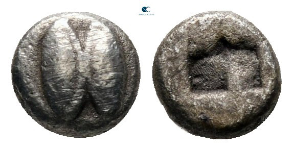 Lesbos. circa 500-450 BC. 
1/48 Stater BI

6 mm, 0,26 g



good very fine