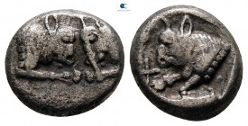 Caria. Uncertain mint circa 450-400 BC. Tetrobol AR