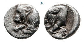 Caria. Uncertain mint circa 450-400 BC. Tetartemorion AR