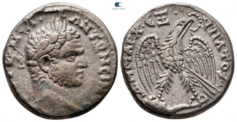 Seleucis and Pieria. Antioch. Caracalla AD 198-217. 
Billon-Tetradrachm

25 m...