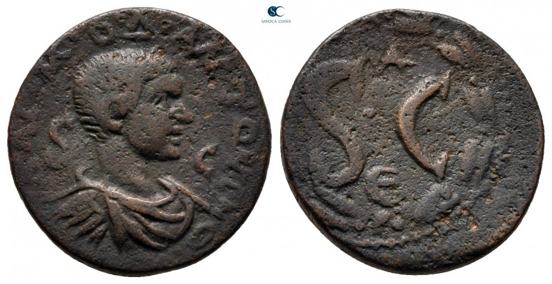 Seleucis and Pieria. Antioch. Diadumenian AD 218-218. 
Bronze Æ

19 mm, 4,77 ...