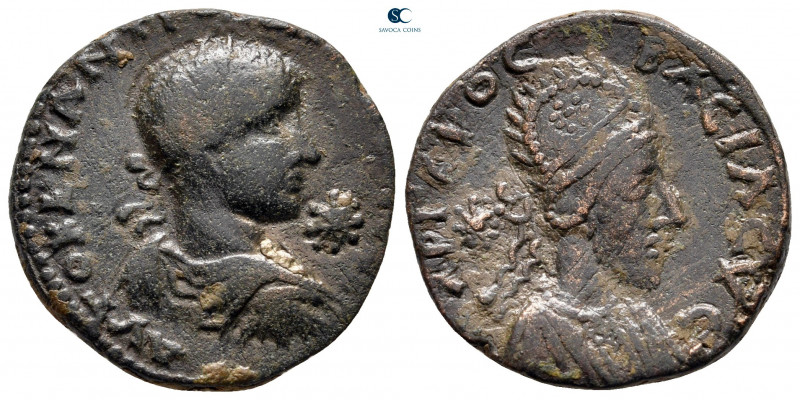 Mesopotamia. Edessa. Gordian III with Abgar X Phraates AD 238-244. 
Bronze Æ
...