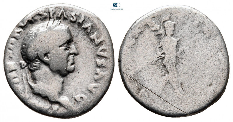 Vespasian AD 69-79. Rome
Denarius AR

18 mm, 2,92 g



fine