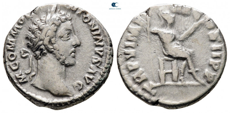 Commodus AD 180-192. Rome
Denarius AR

19 mm, 3,37 g



very fine