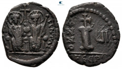 Justin II and Sophia AD 565-578. Thessalonica. Decanummium Æ