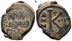 Justin II and Sophia AD 565-578. Uncertain mint, probably Theupolis. Half Follis or 20 Nummi Æ