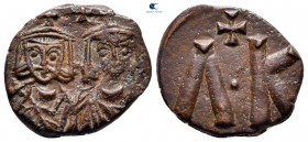 Leo V and Constantine AD 813-820. Syracuse. Follis Æ