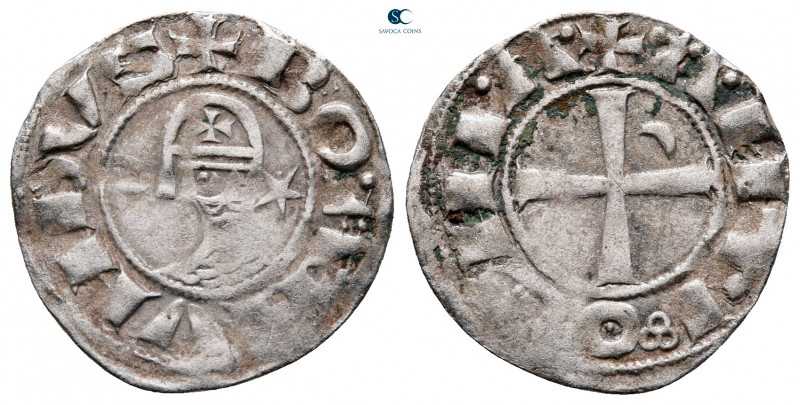 Principality of Antioch. Antioch. Bohemond III AD 1163-1201. 
Denier AR

17 m...