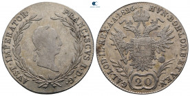Austria. Franz I AD 1754. 20 Kreuzer AR