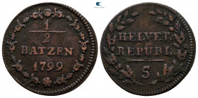 Switzerland.  AD 1799. 1/2 Batzen CU
