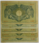 Somalia Italiana, 10 Somali 1950, firma Cincimino-Inserra, lotto di 5 biglietti MB+