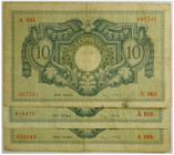 Somalia Italiana, 10 Somali 1950, firma Spinelli-Giannini, lotto di 3 biglietti MB-BB