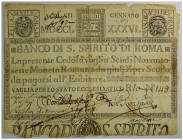 Pio VI, Banco di Santo Spirito di Roma (Papal States), 97 Scudi 1786, SP-95A PS-471, della più grande rarità, RRRRR, MB