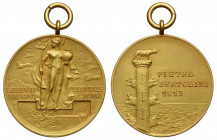 Medaglia l’Istituto Coloniale Italiano di Roma al Ministro delle Colonie Pietro Bertolini 1913 in astuccio originale, RRRR Au mm 23 g 7,75 FDC