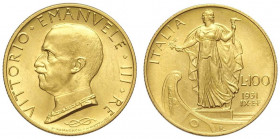 100 Lire 1931 anno IX, Au mm 23,5 q.FDC