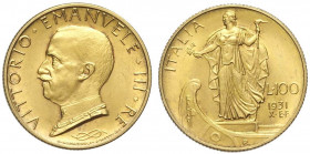 100 Lire 1931 anno X, Rara Au mm 23,5 q.FDC