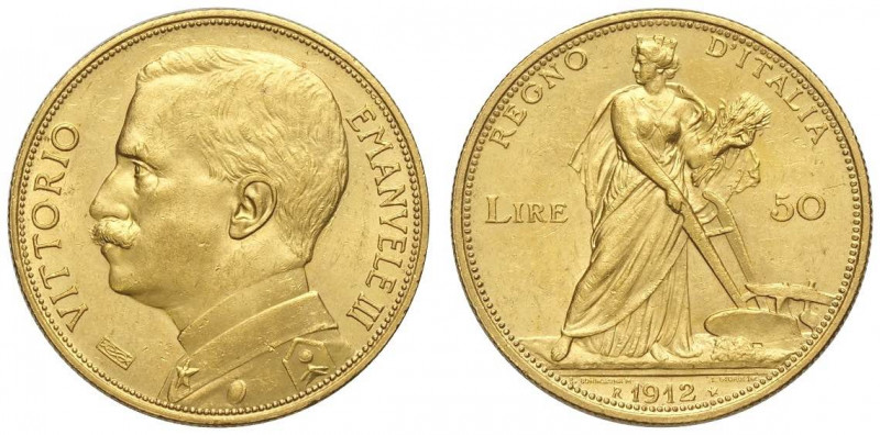 50 Lire 1912, Rara Au mm 28 ottimo esemplare, SPL-FDC