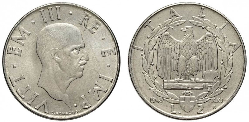 2 Lire 1943, Rara Ac mm 29 q.FDC