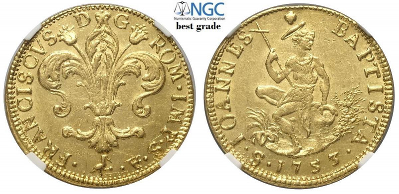 Firenze, Francesco II di Lorena, Ruspone da 3 Zecchini 1753, Rara Au mm 27 ottim...