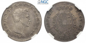 Firenze, Leopoldo II di Lorena, Paolo 1831, Ag mm 23,5 in Slab NGC MS61