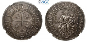 Genova, Repubblica, Scudo stretto 1679-SM, Ag mm 41 bellissima patina, in Slab NGC AU53