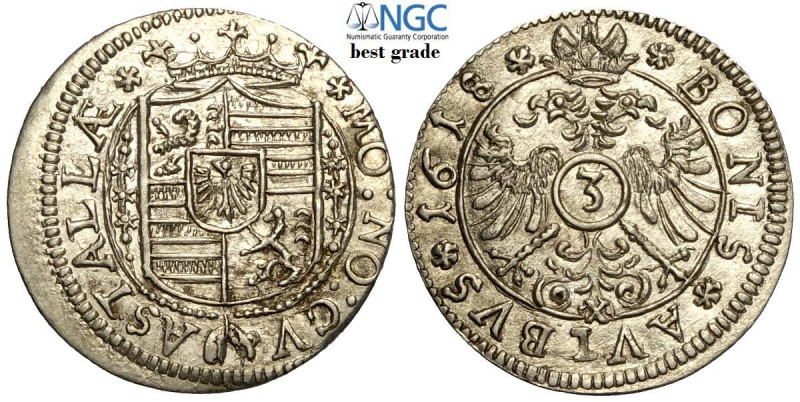 Guastalla, Ferrante II Gonzaga, 3 Soldi 1618, RR Ag mm 21 moneta di qualità irri...