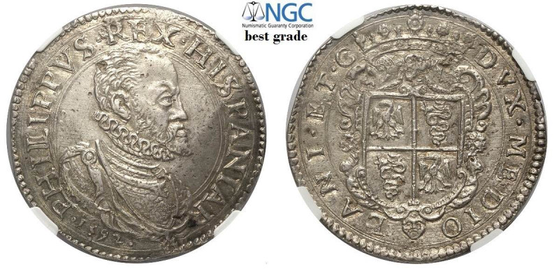Milano, Filippo II (King of Spain), Scudo d'argento 1592, Rara Dav-8313 Ag mm 41...