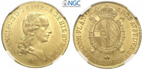 Milano, Francesco II d'Asburgo Lorena, Monetazione per l'Austria, Sovrano di Fiandra 1800, Au mm 28,5 di ottima qualità per questo tipo, in Slab NGC M...