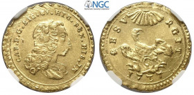 Palermo, Carlo di Borbone, Oncia d'oro 1737, Au mm 22 alta conservazione, in Slab NGC MS63