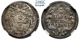 Roma, Clemente XI (1700-1721), Grosso anno X, Munt-120 Ag mm 19 conservazione eccezionale, in Slab NGC MS66 (Best Grade of NGC)