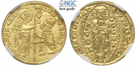 Venezia, Andrea Dandolo (1343-1354), Ducato, Au mm 21 g 3,53 conservazione eccezionale, in Slab NGC MS66 (Best Grade of NGC)