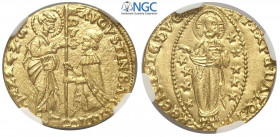 Venezia, Agostino Barbarigo (1486-1501), Ducato, Rara Au mm 21, conservazione eccezionale, in Slab NGC MS65*STAR (secondo Best Grade of NGC)