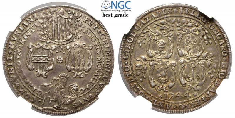 Venezia, Pietro Grimani, Osella per Murano 1744 anno IV, RR Ag mm 38 di ottima c...